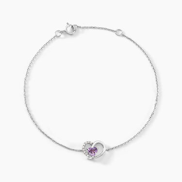 Bracelet Eliana Or Blanc Amethyste Et Oxyde De Zirconium - Bracelets Femme | Histoire d’Or